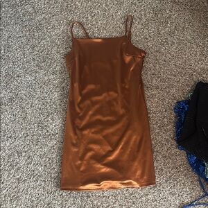 Sleek Copper Slip Dress